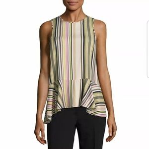 NWT Libby Edelman XS sleeveless blouse hi/lo pink